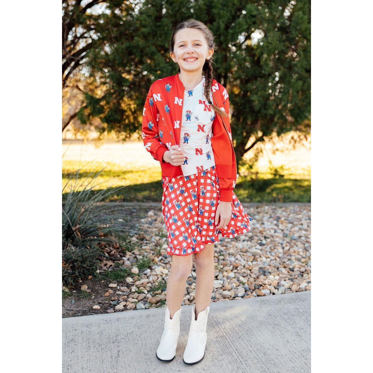 Nebraska Plaid Herbie Husker Twirl Skort