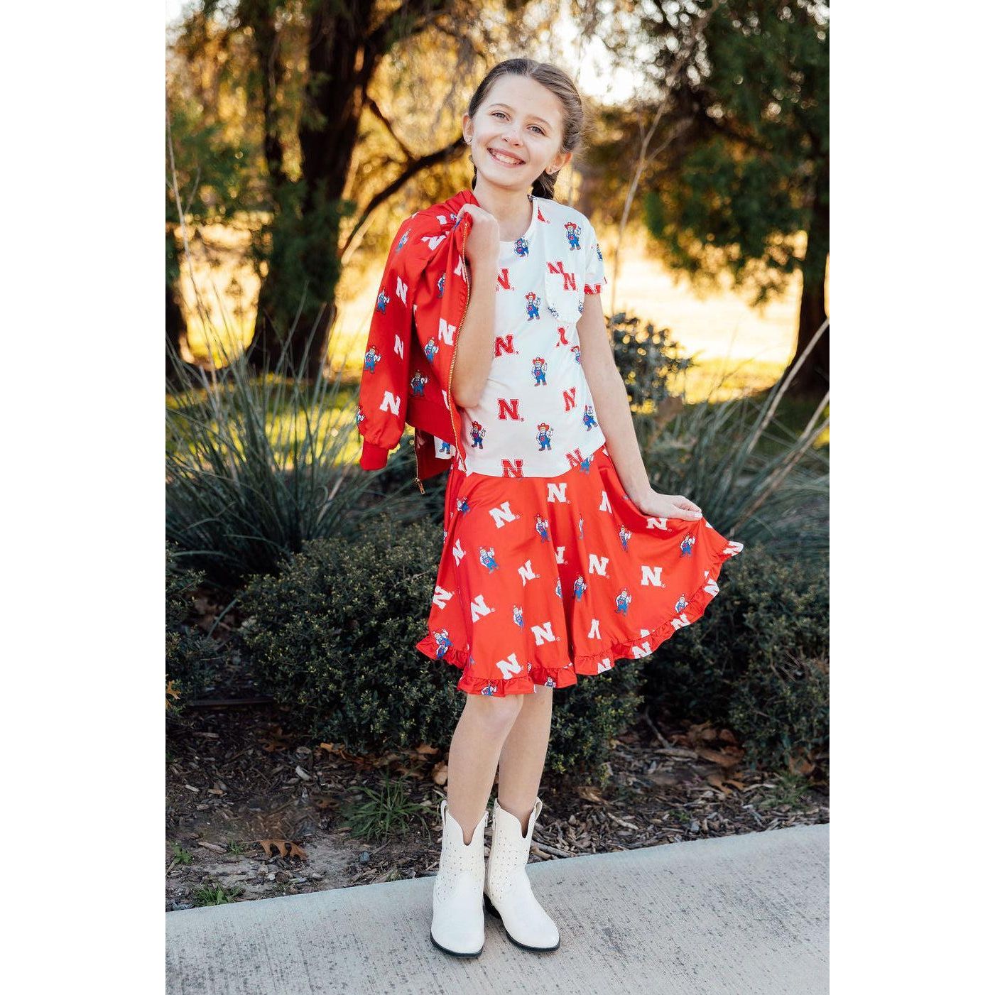 Nebraska Red Herbie Husker Twirl Skort