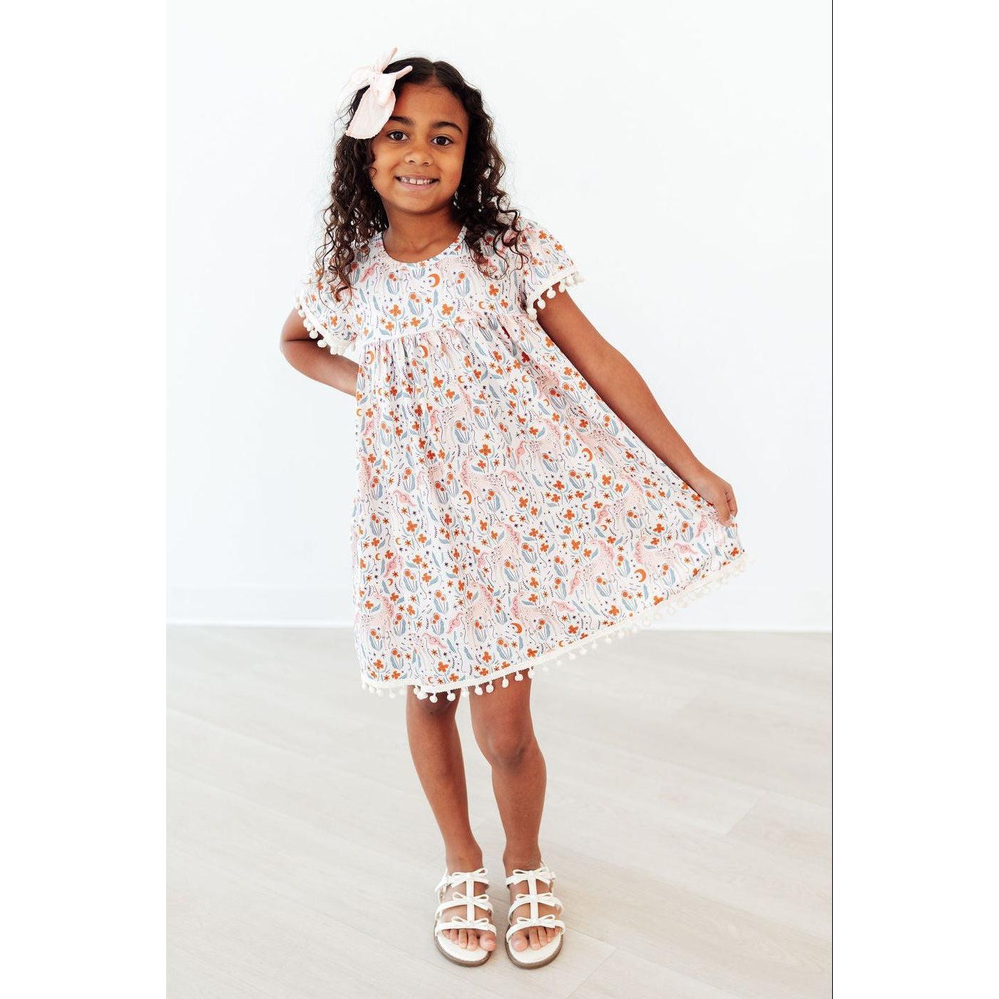 Unicorn Soiree Pom Pom Dress