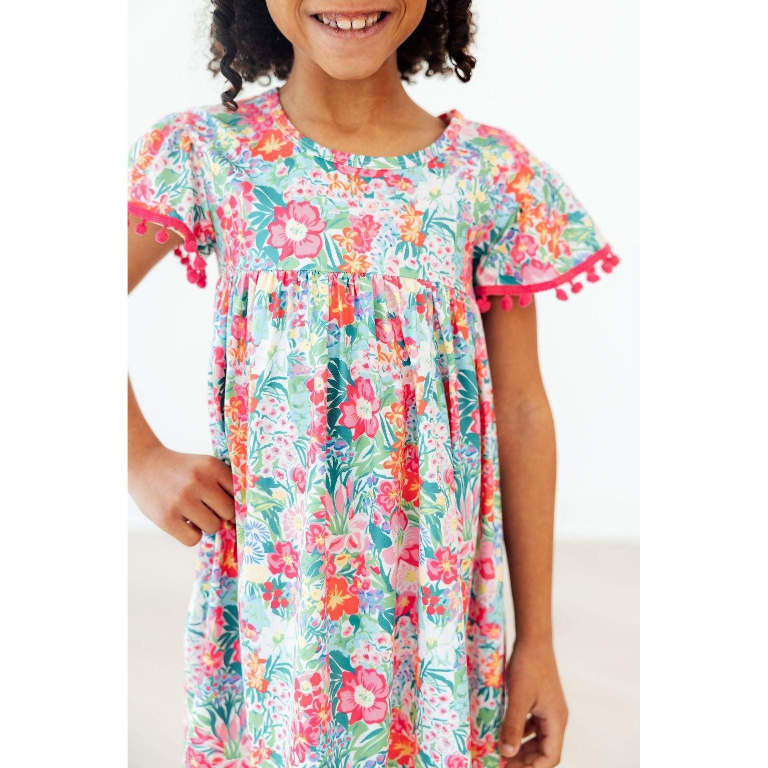 Preppy Petals Pom Pom Dress