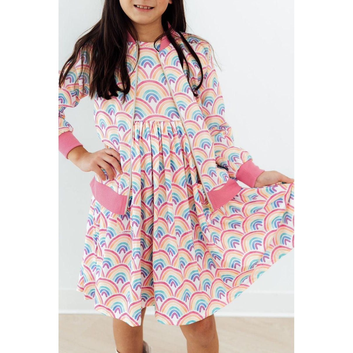 Watercolor Rainbows Satin Jacket