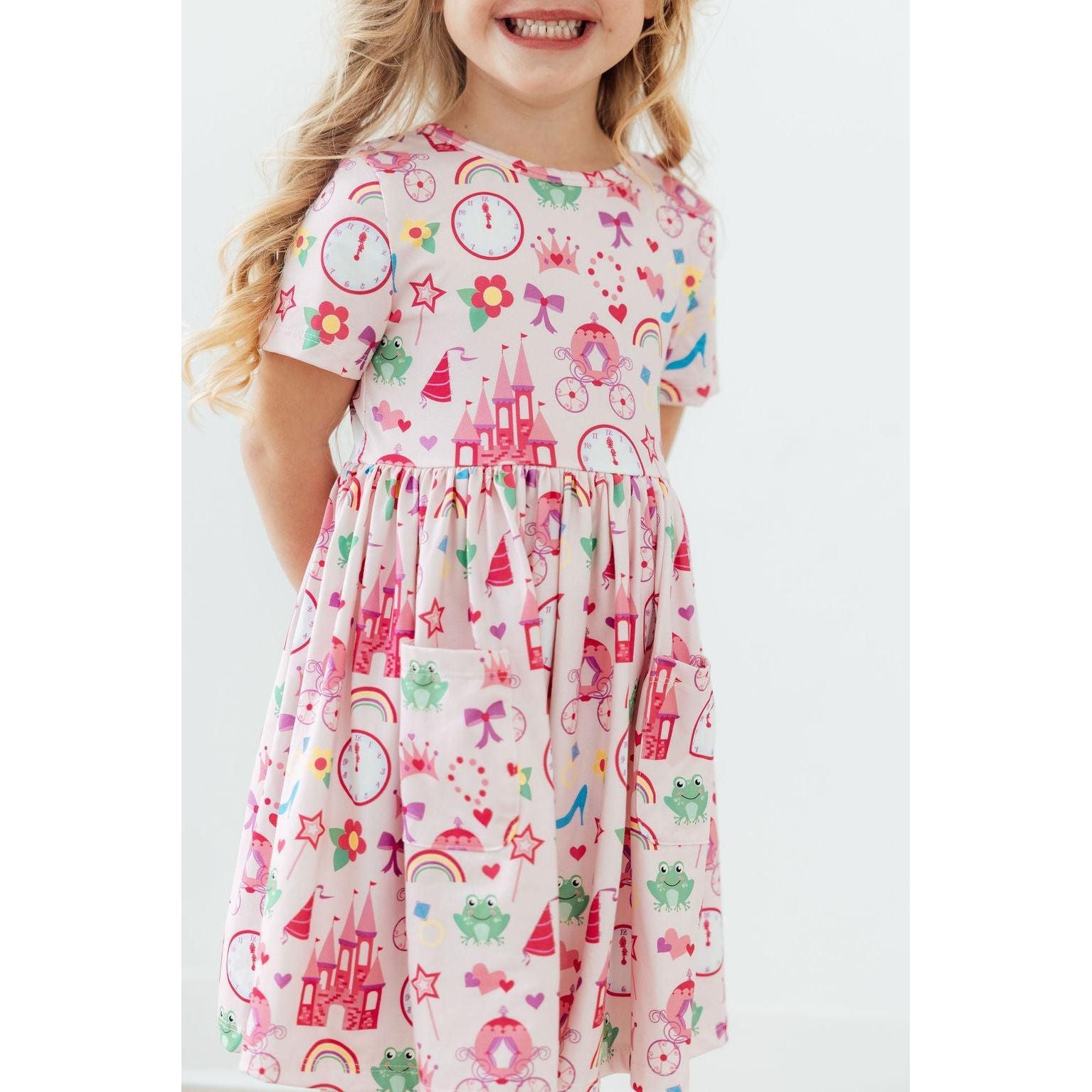 Princess & the Froggie S/S Pocket Twirl Dress