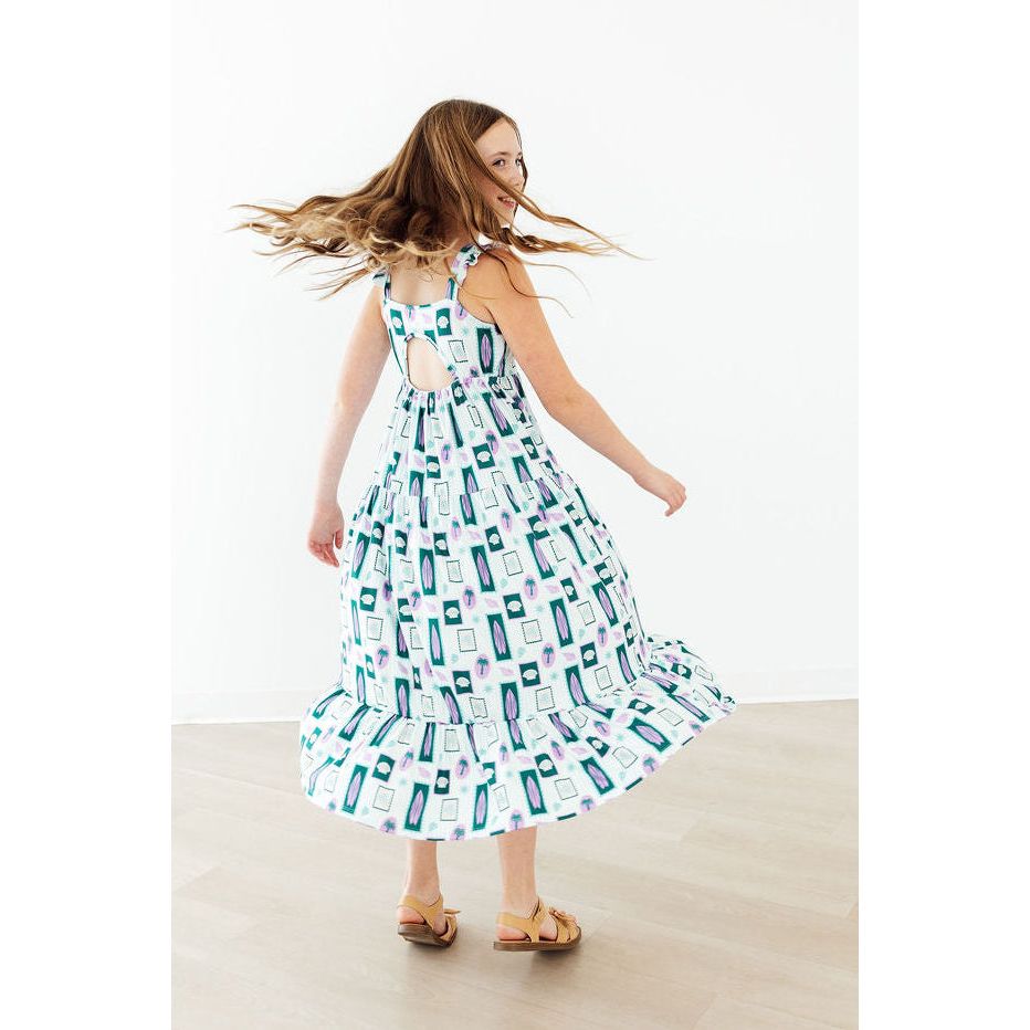 Surfer Girl Ruffle Maxi Dress