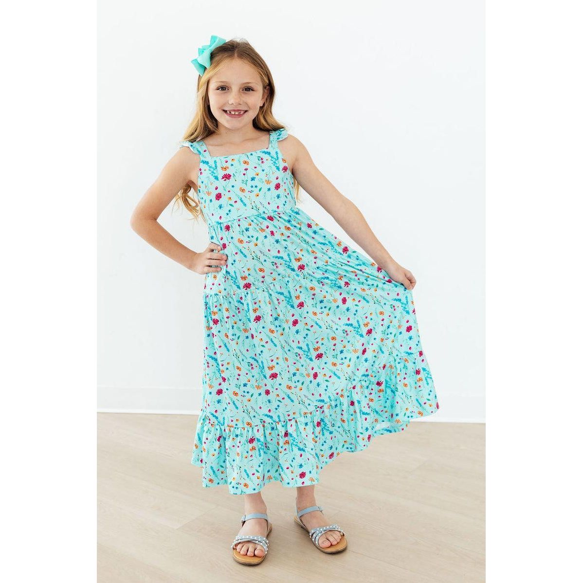 Bluebell Breeze Ruffle Maxi Dress