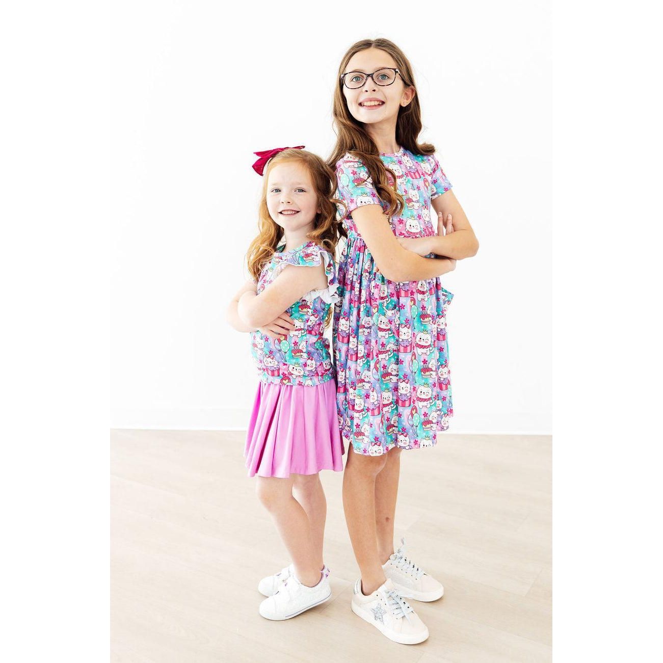 Time To Purr-ty S/S Ruffle Tee