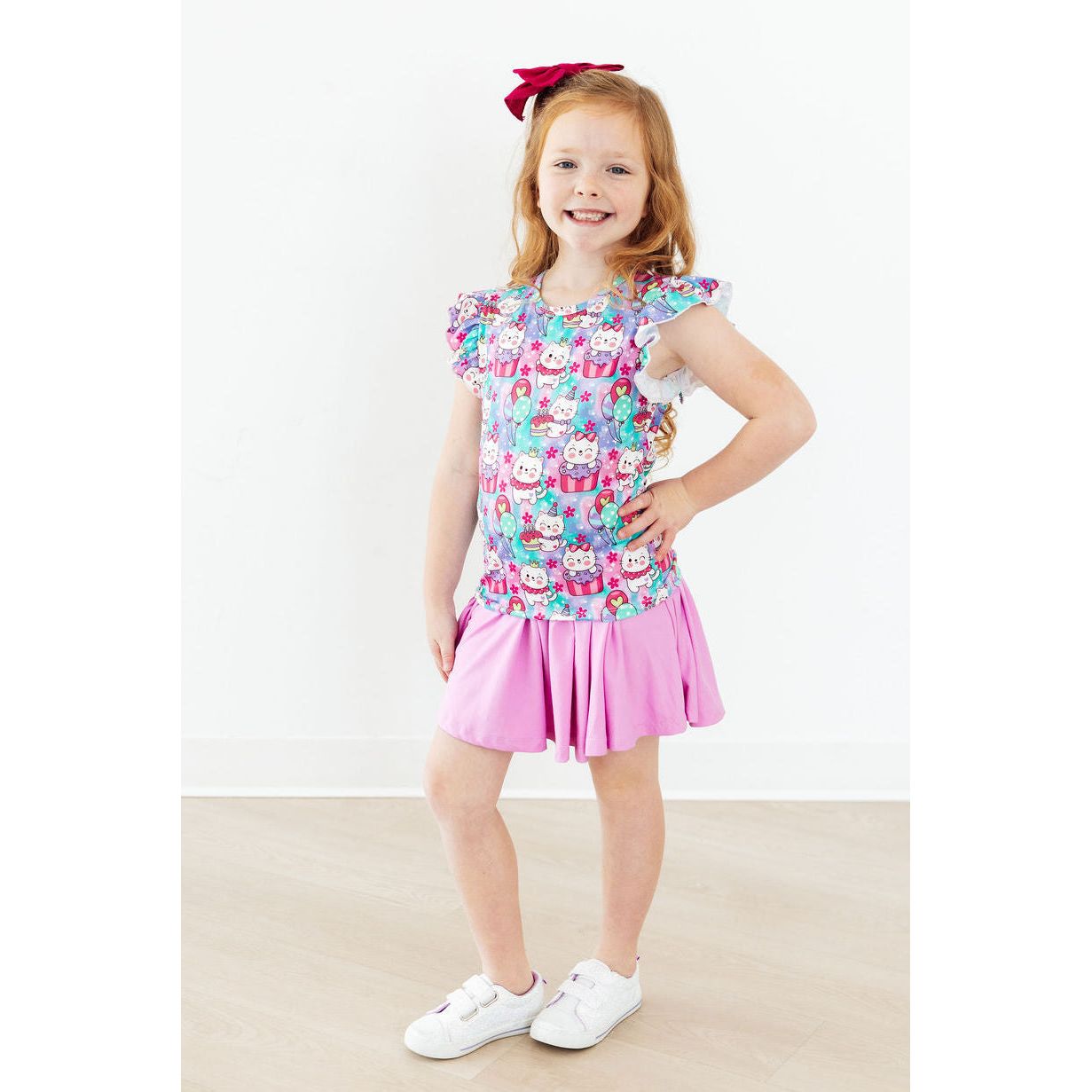 Time To Purr-ty S/S Ruffle Tee