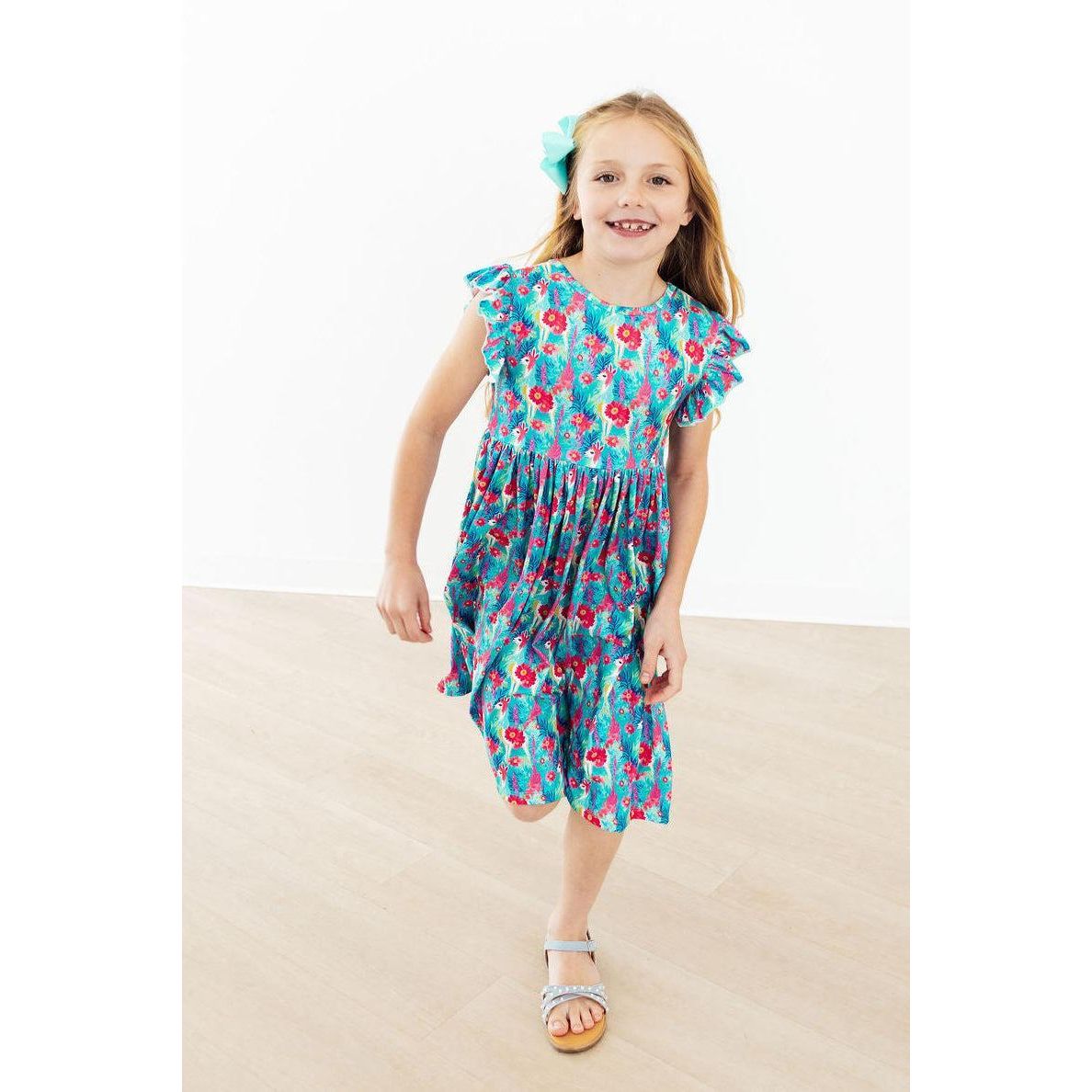 Lovely Llamas Flutter Sleeve Twirl Dress