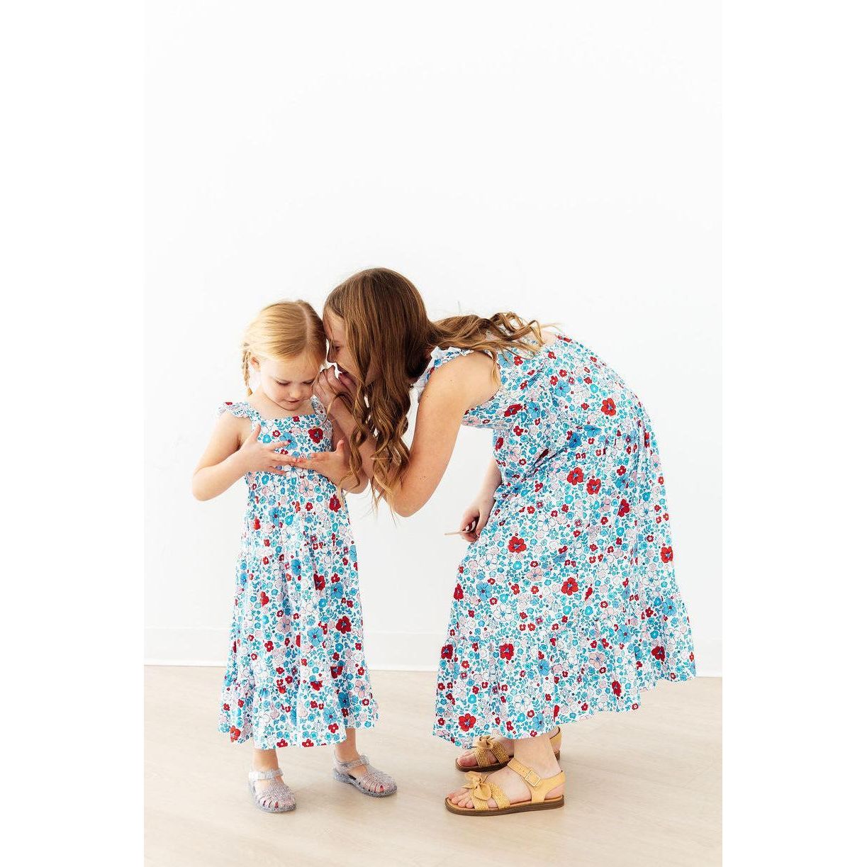Patriotic Petals Ruffle Maxi Dress