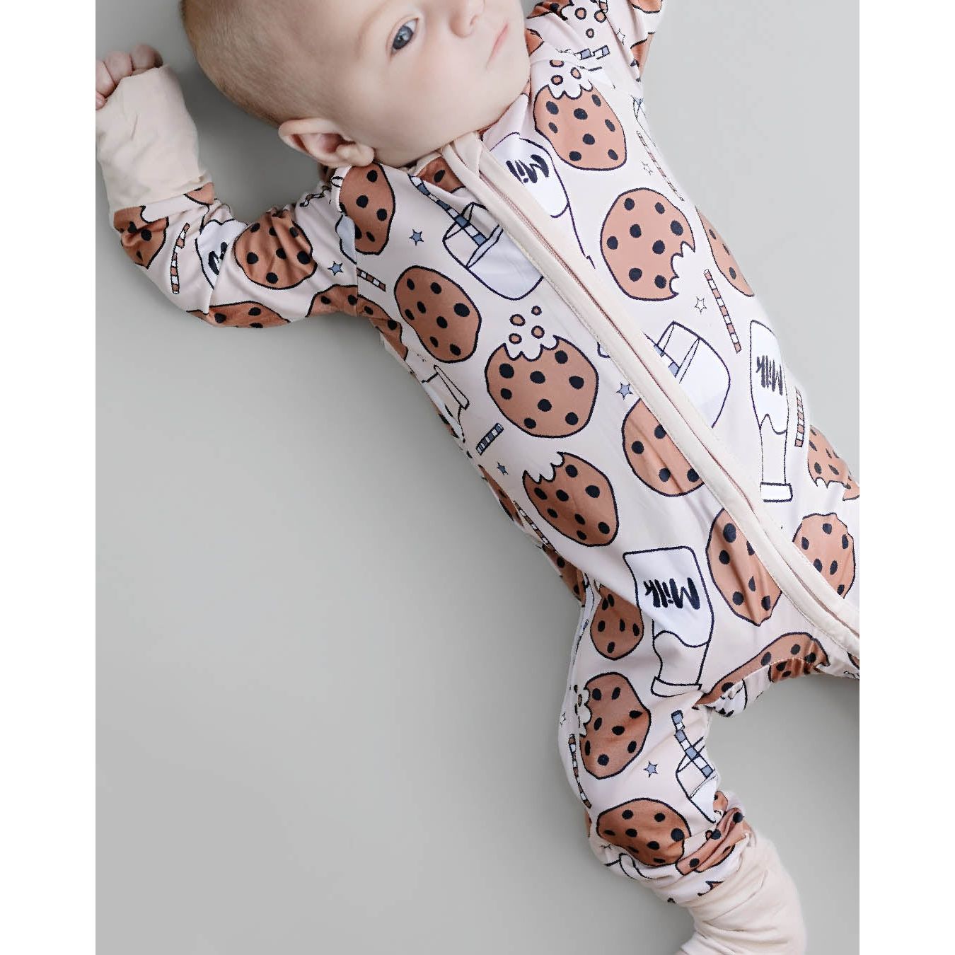 Bamboo Zip Romper | Milk & Cookies