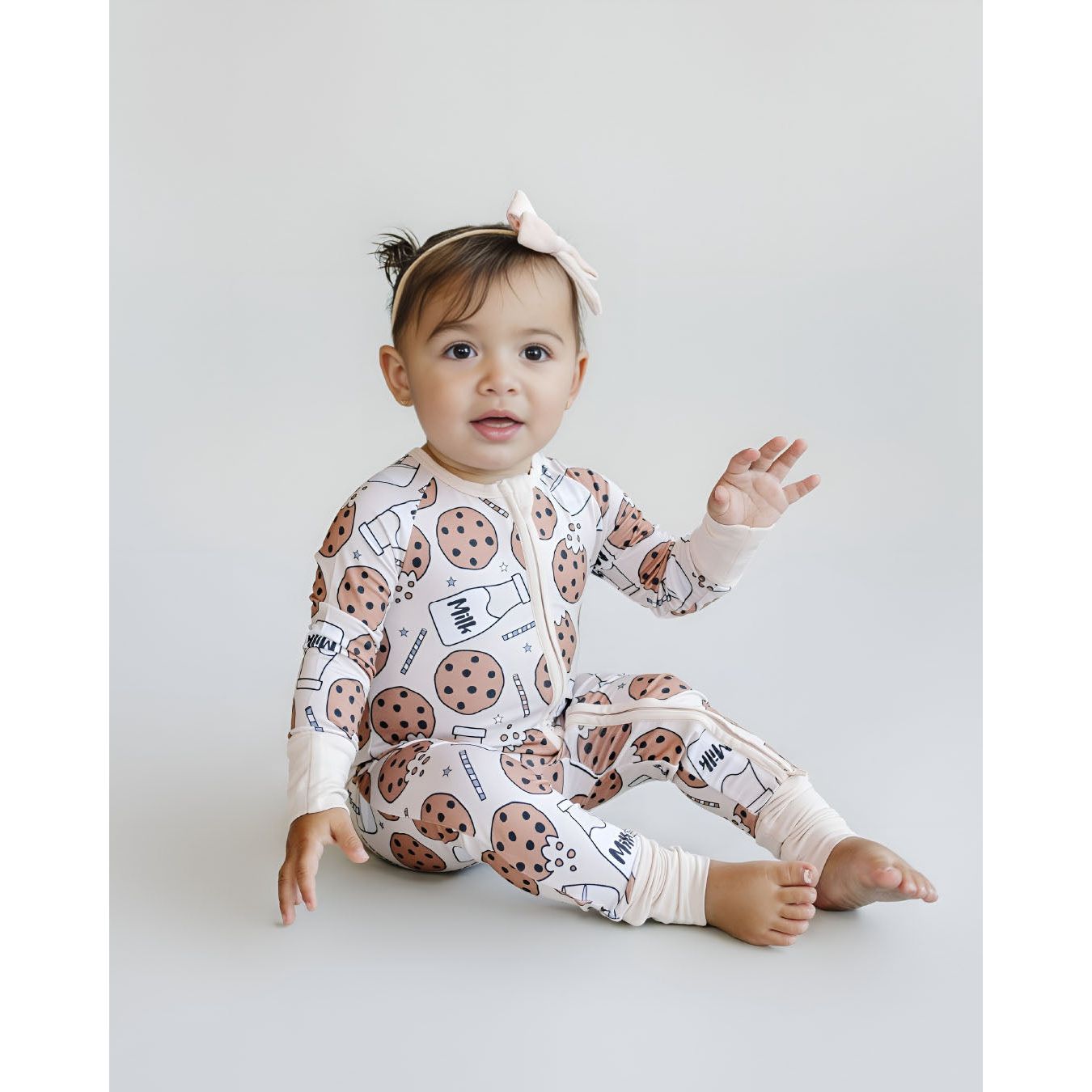 Bamboo Zip Romper | Milk & Cookies