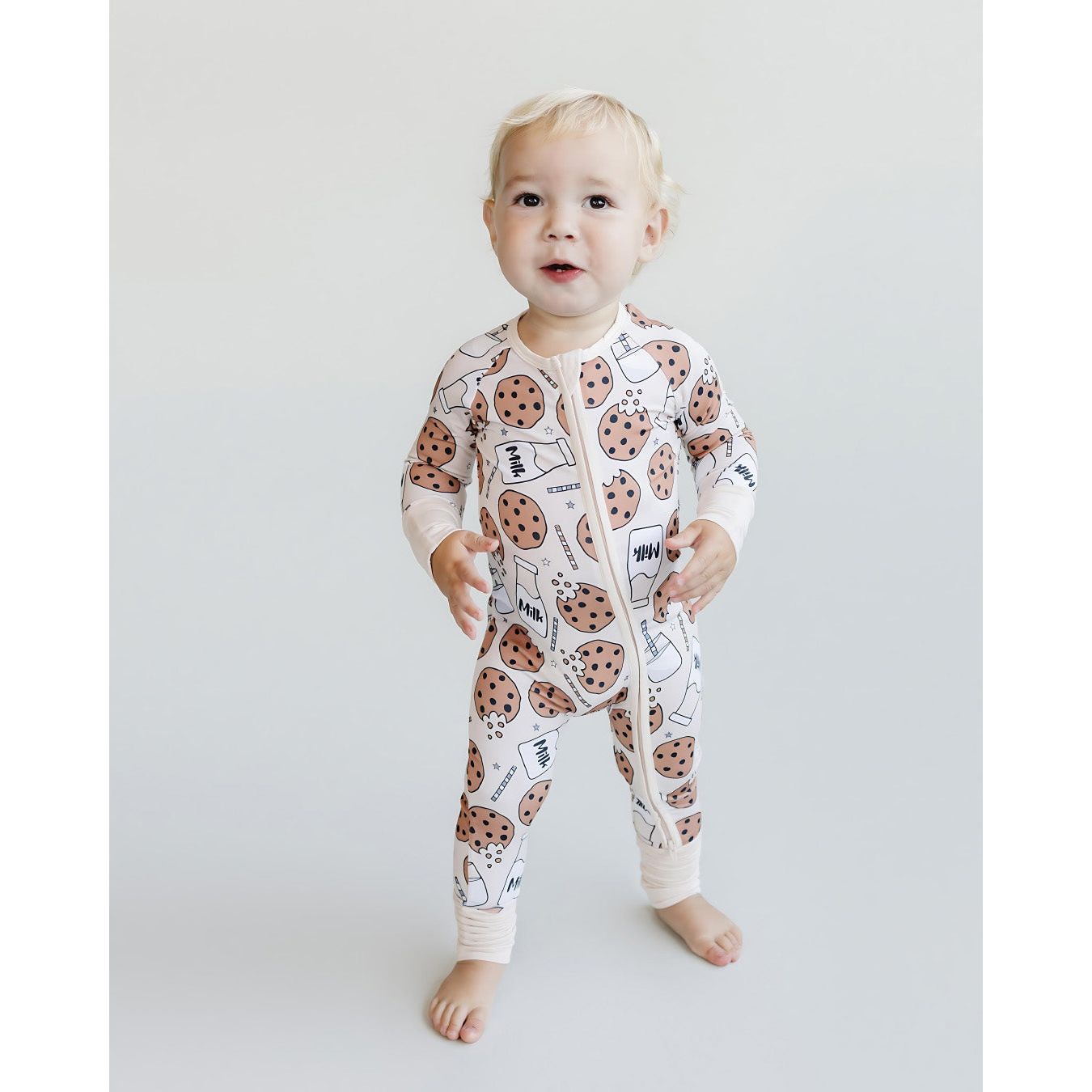 Bamboo Zip Romper | Milk & Cookies