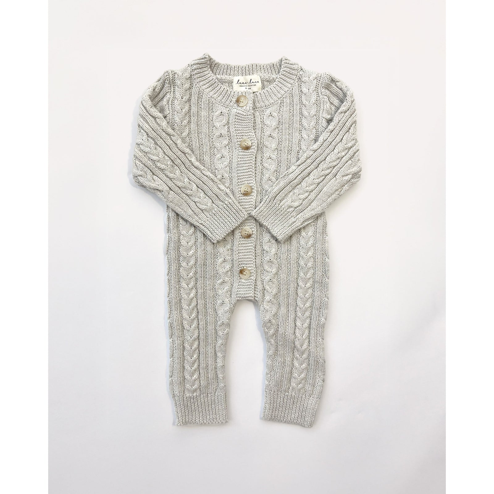 Luna + Luca Classic Cable Knit Jumpsuit - Natural