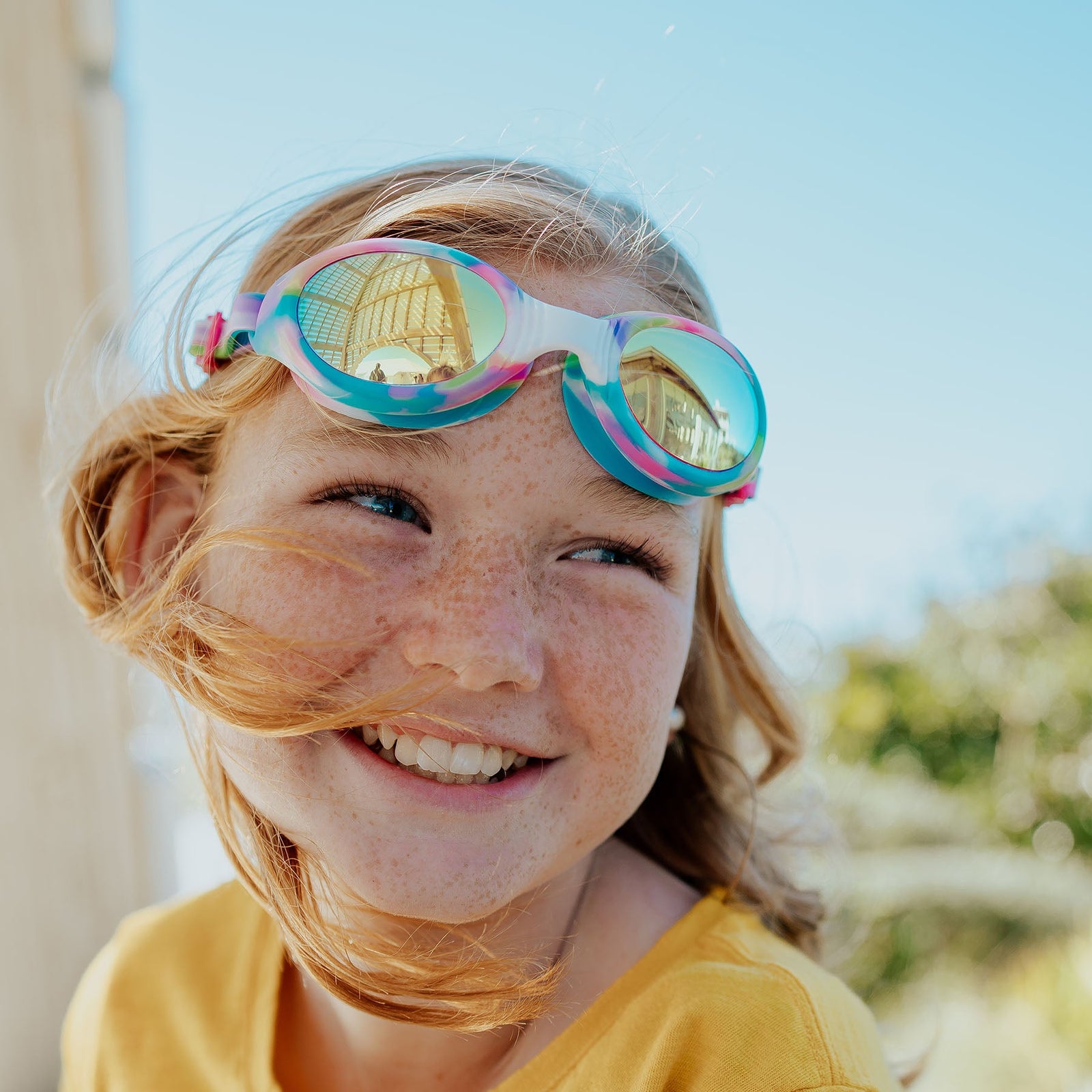 Neapolitan Swirl Taffy Girl Kids' Swim Goggles