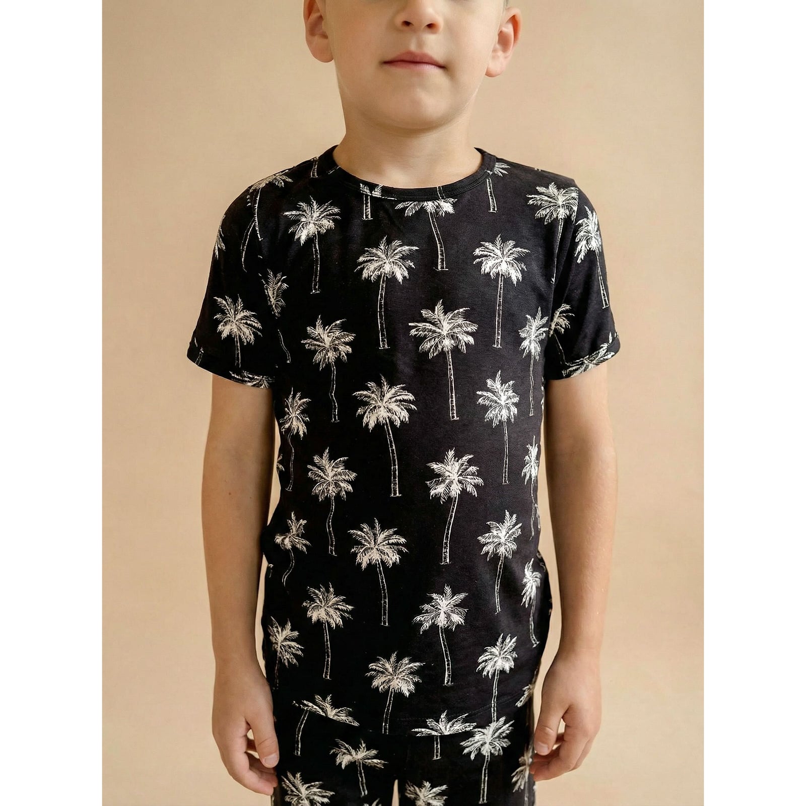 Bamboo Shorts Set | Palm Style Black