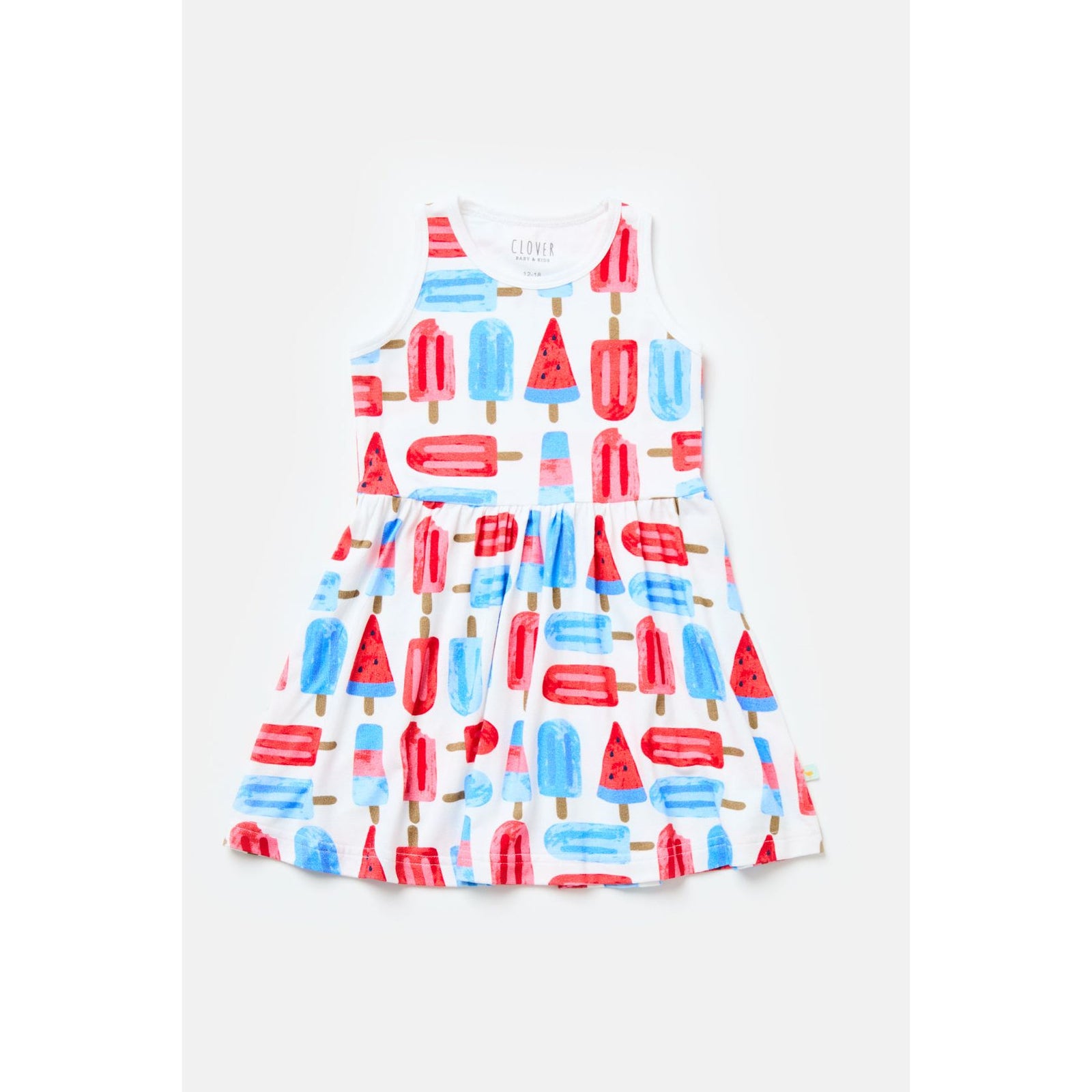 Stretchy Sleeveless Twirl Dress - Popsicles
