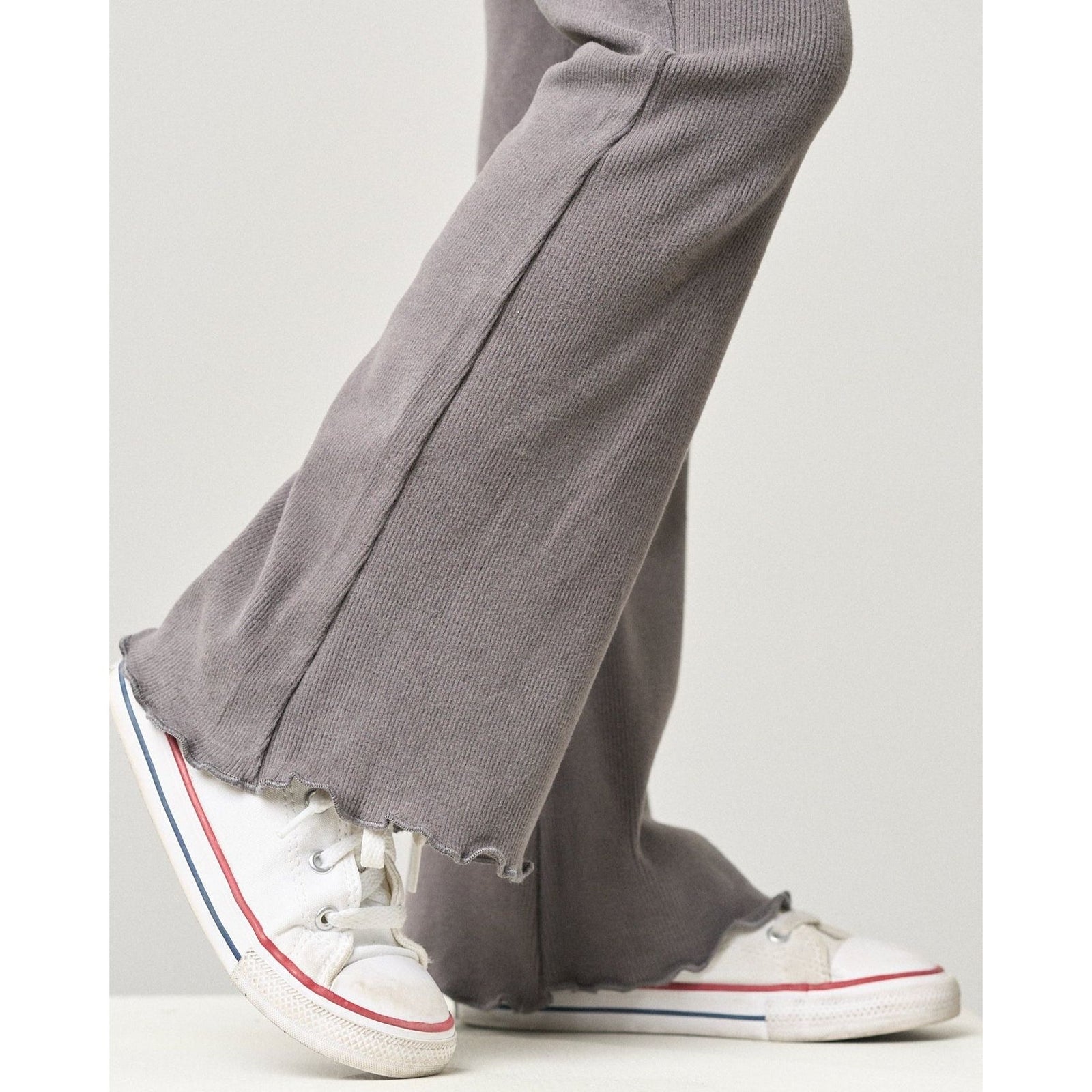 Ribbed Flare Pant - Graphite