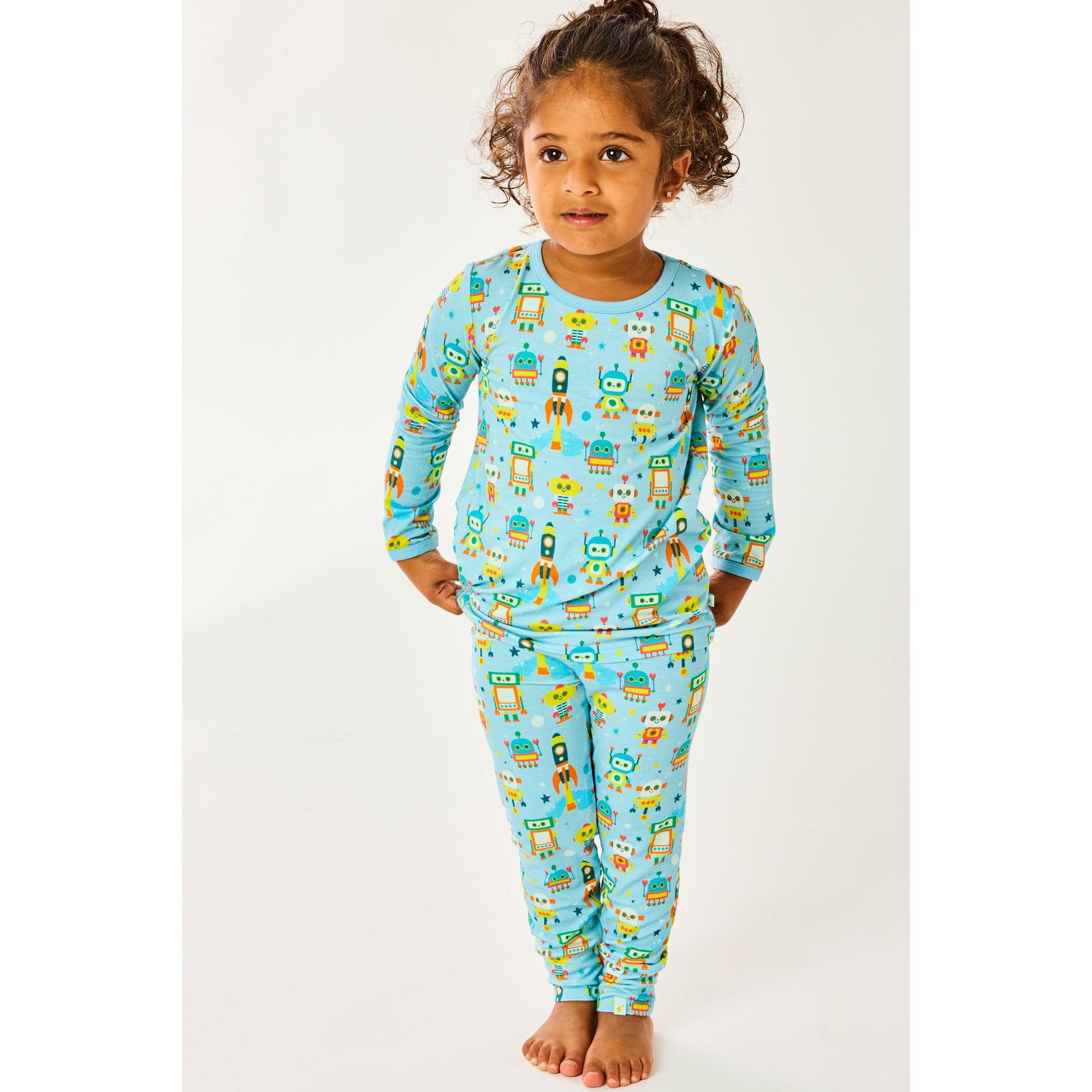 Long Sleeve Pajama Set - Robots