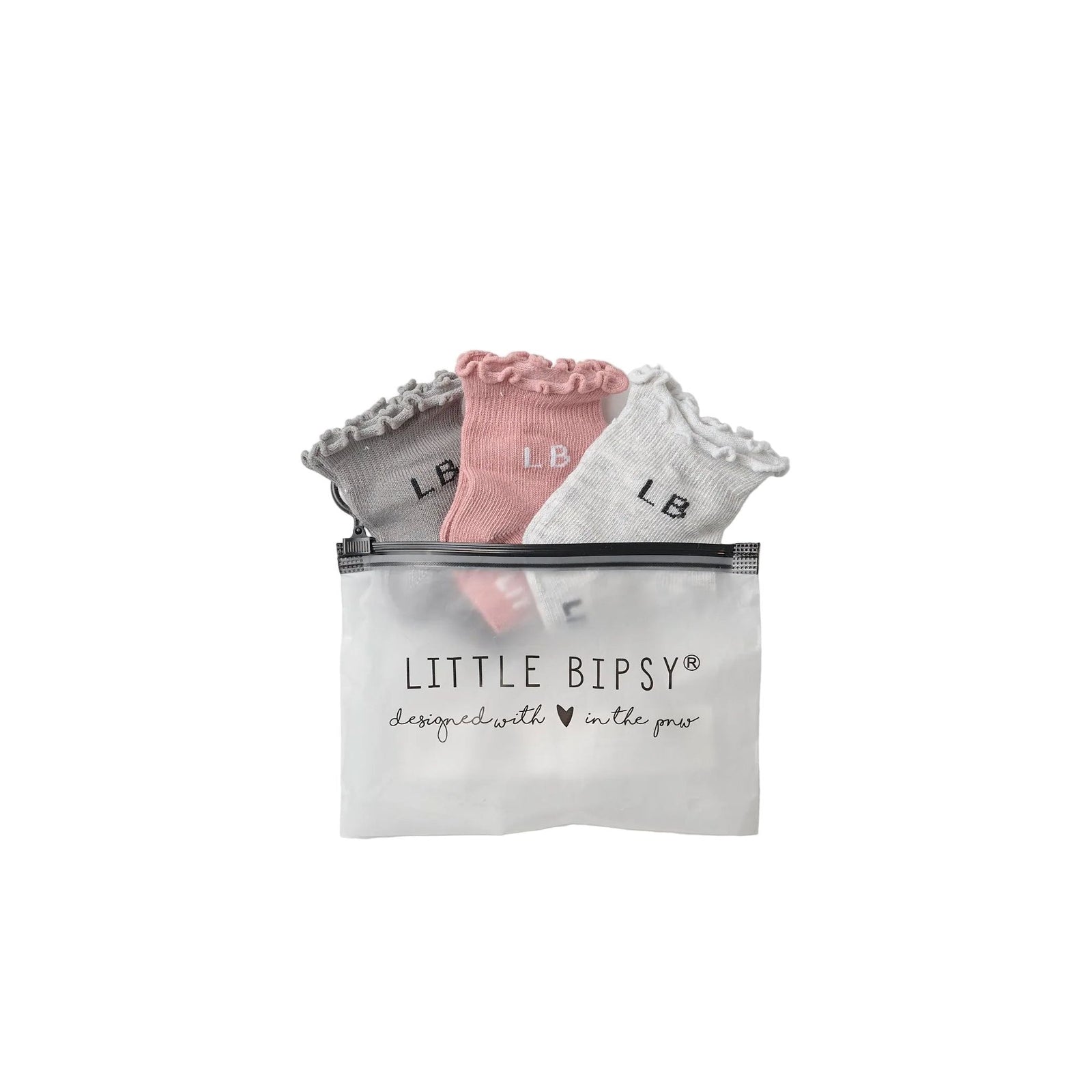 Ruffle Sock 3-Pack - Dusty Rosewood