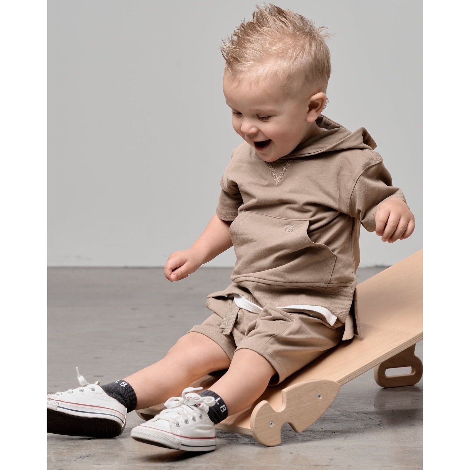 Short Sleeve Hoodie - Driftwood