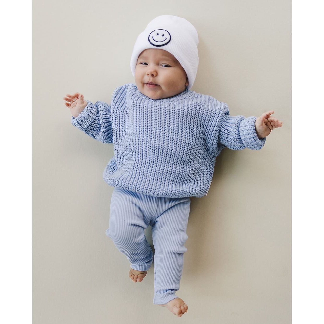 Smiley Beanie | White
