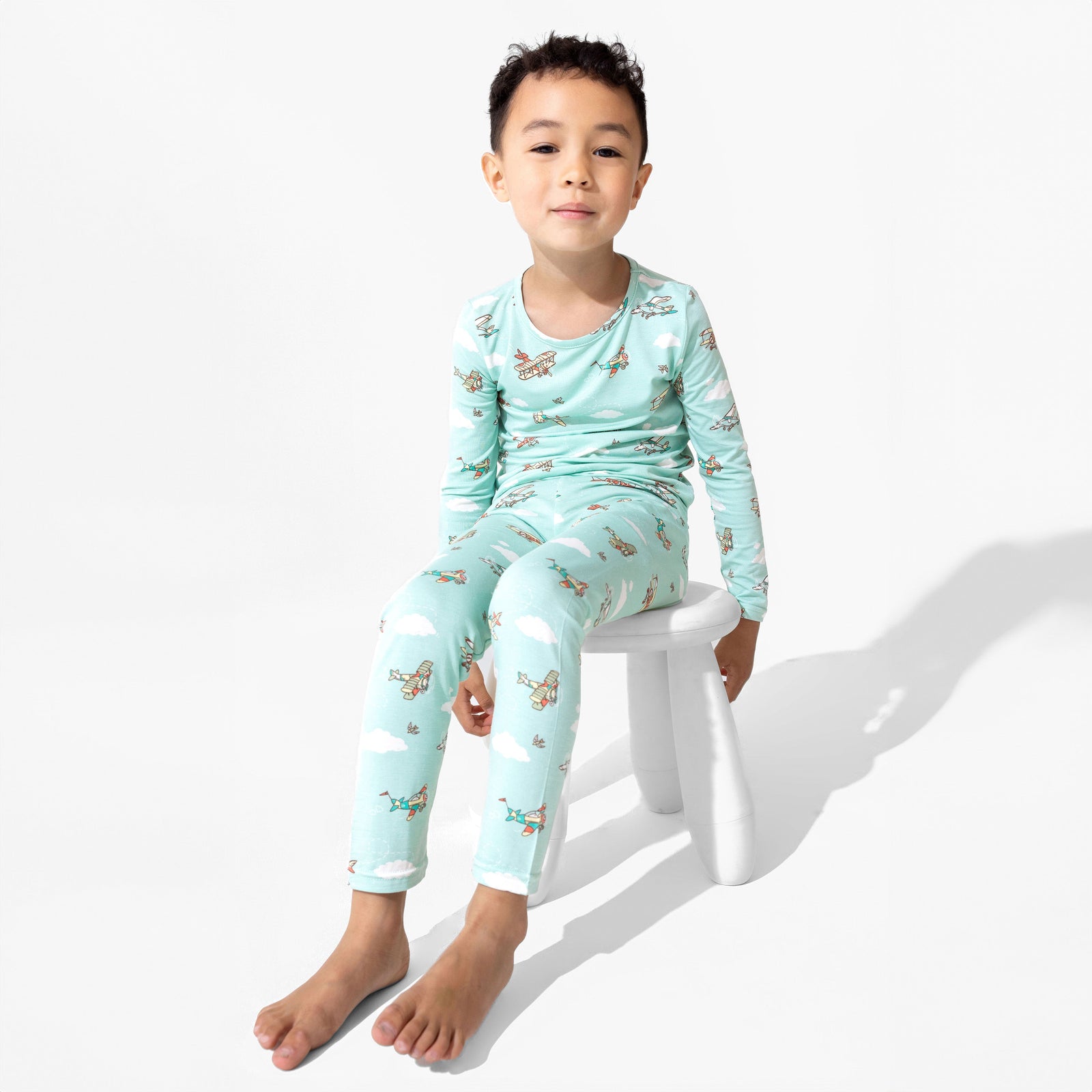 Vintage Airplanes Bamboo Kids Pajamas