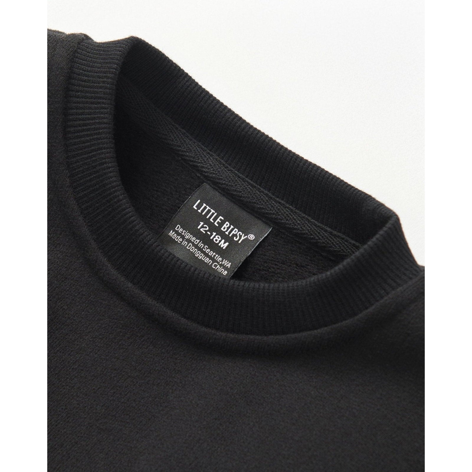 Waffle Hybrid Crewneck - Black