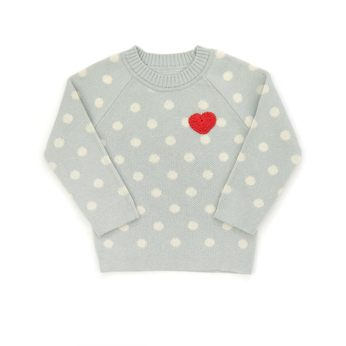 heart sweater in light blue