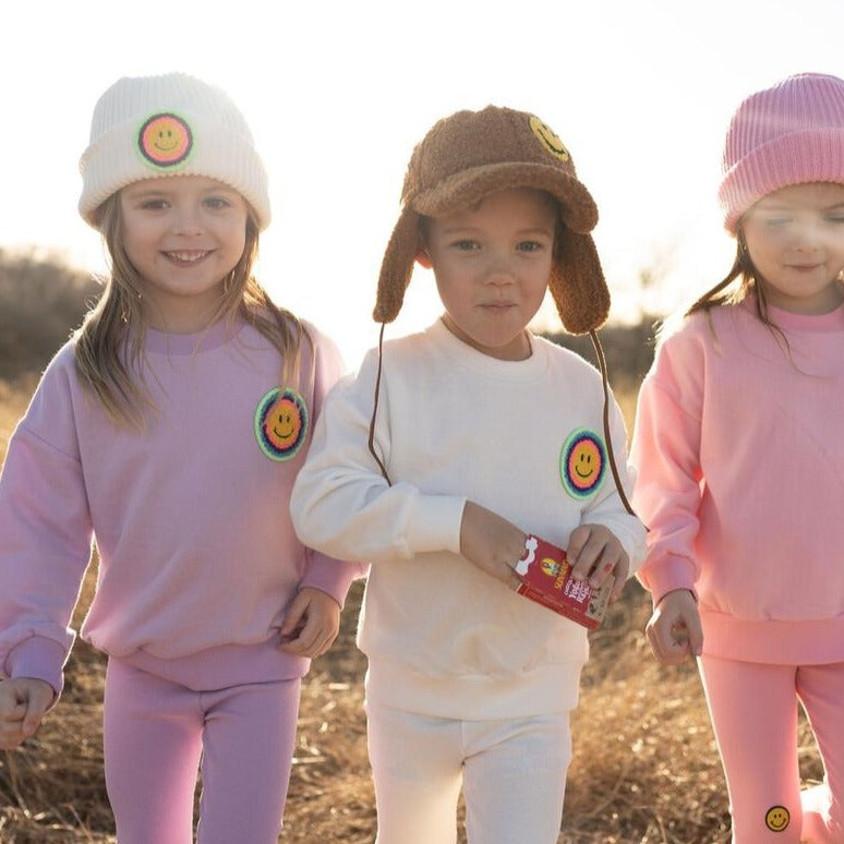 multi smile sweatshirt | purple