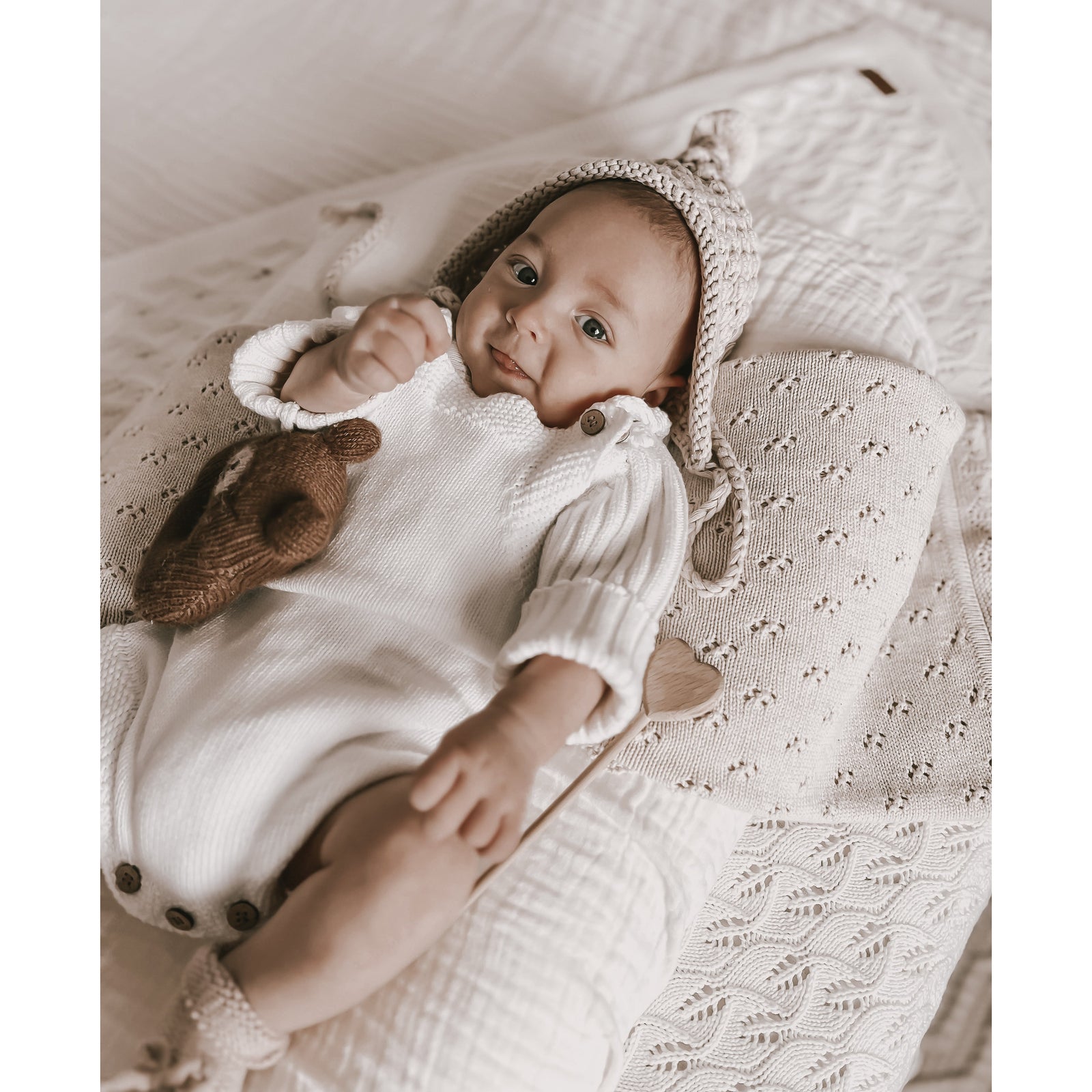 Luna + Luca Novelty Knit Romper - White