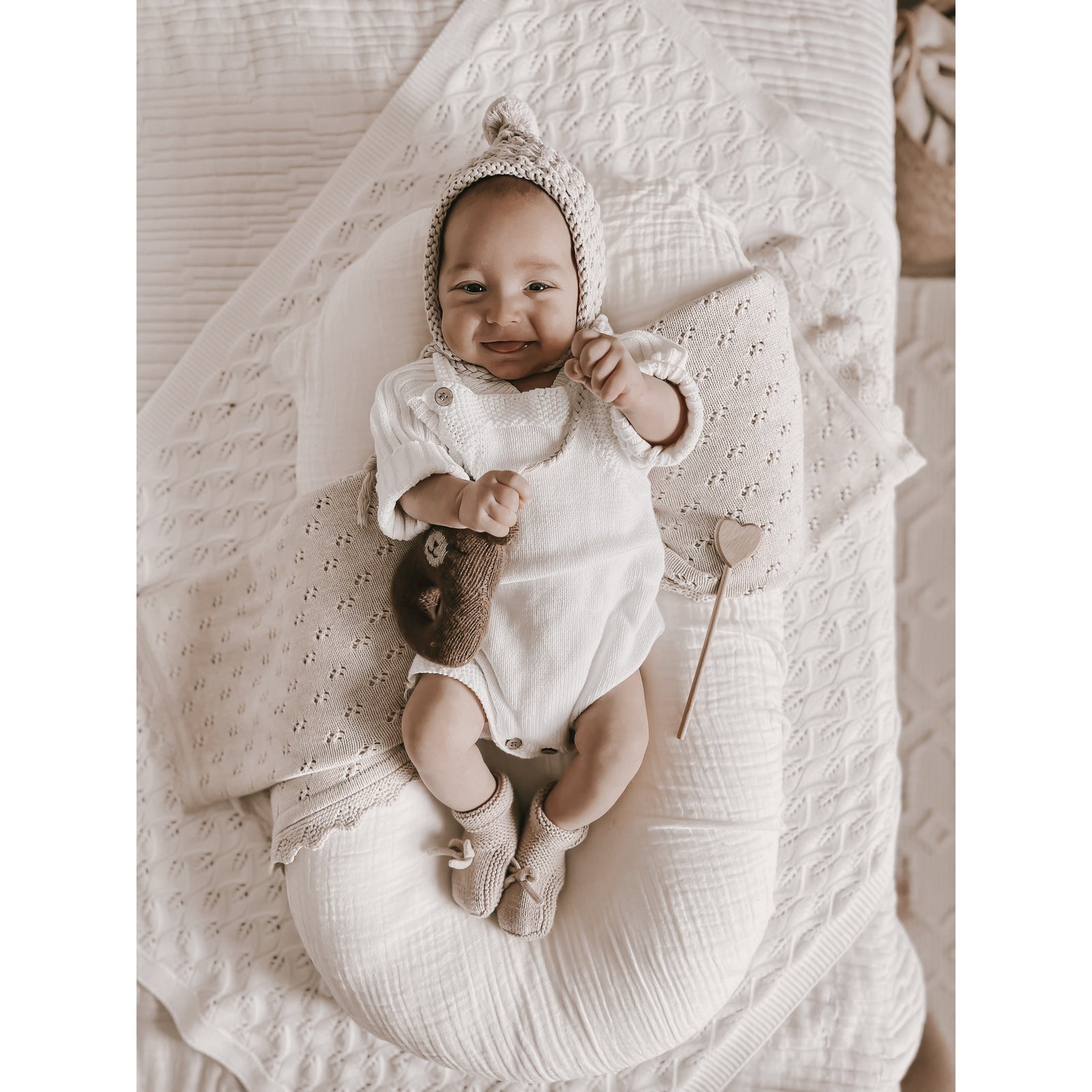 Luna + Luca Novelty Knit Romper - White