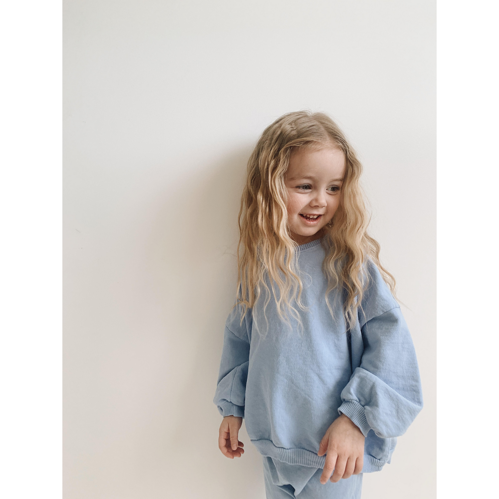 sky blue crewneck lounge set