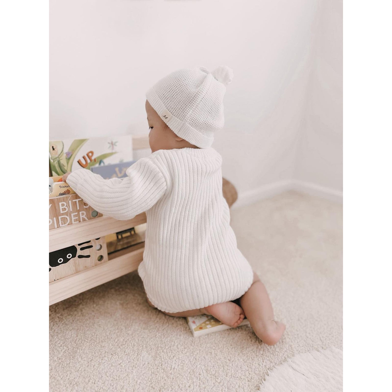 Luna + Luca Chunky Rib Romper - White