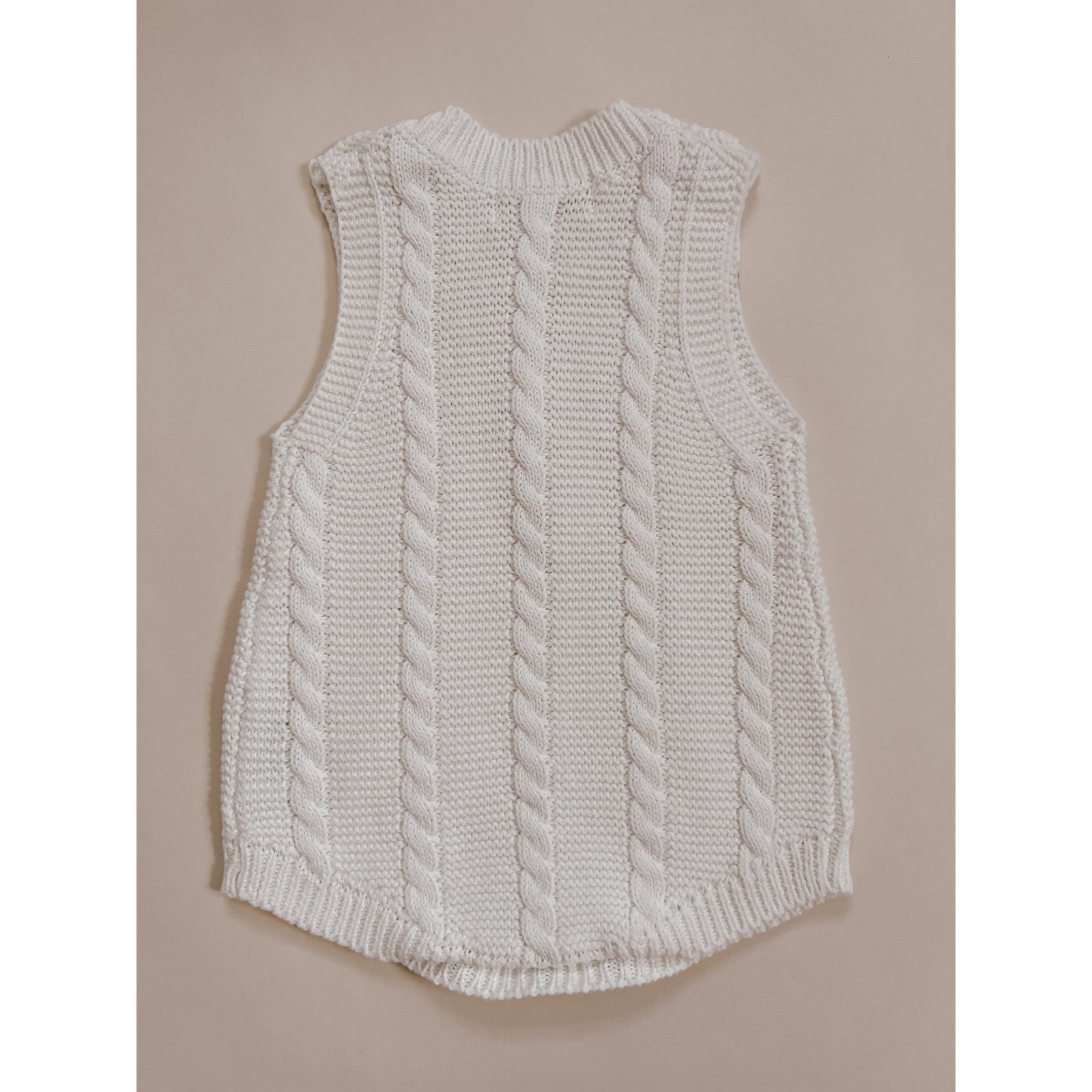 Luna + Luca Cable Knit Summer Romper - White