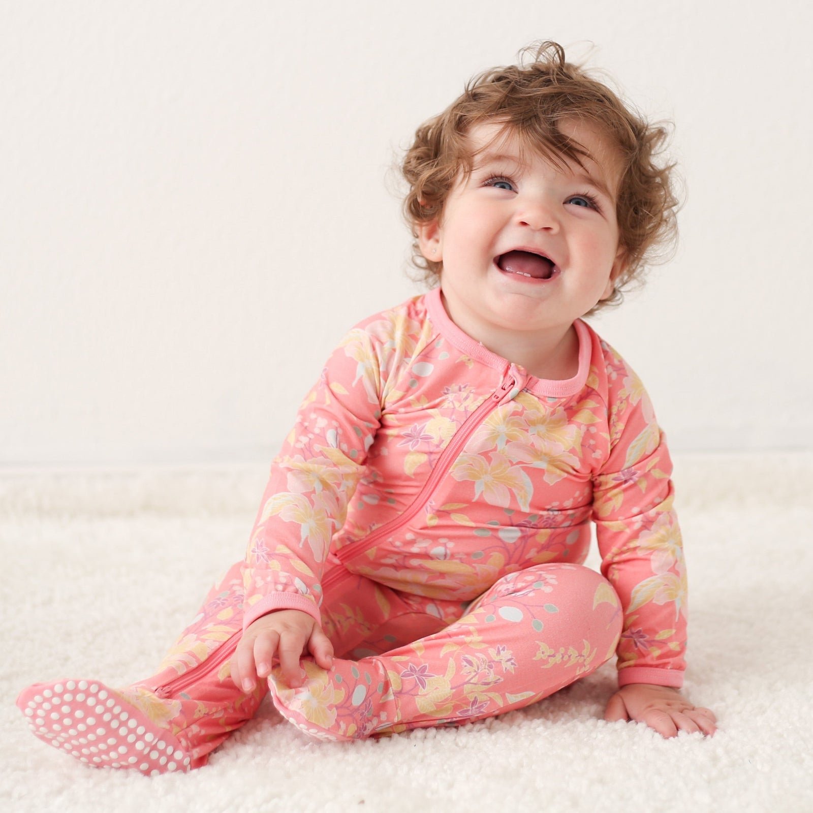 Summer Florals Pink Footie