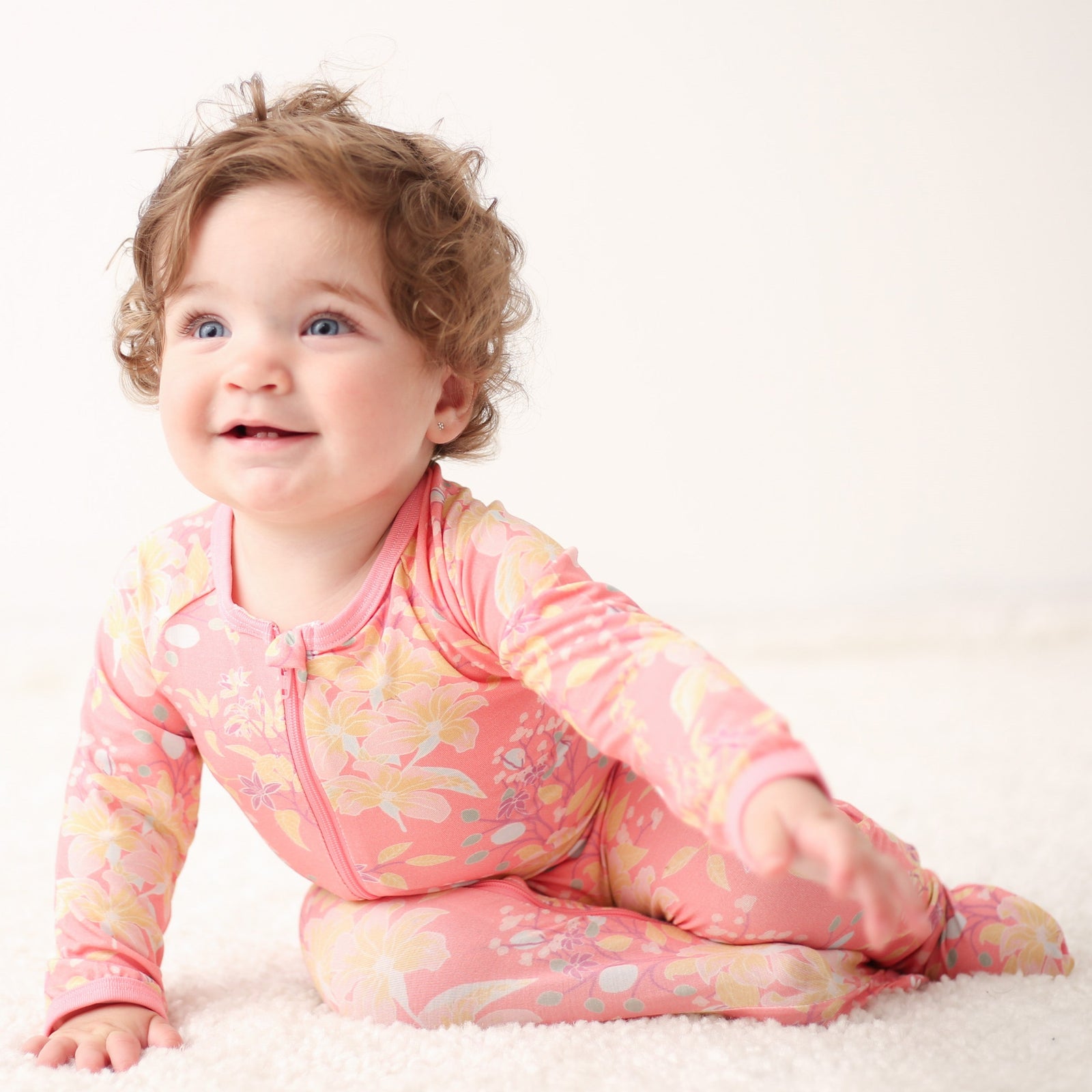 Summer Florals Pink Footie