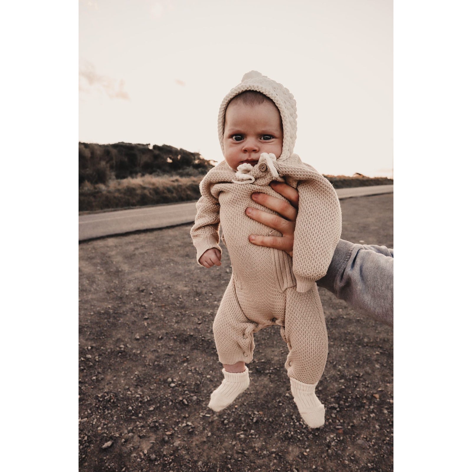 Rib Pocket Jumpsuit - Beige