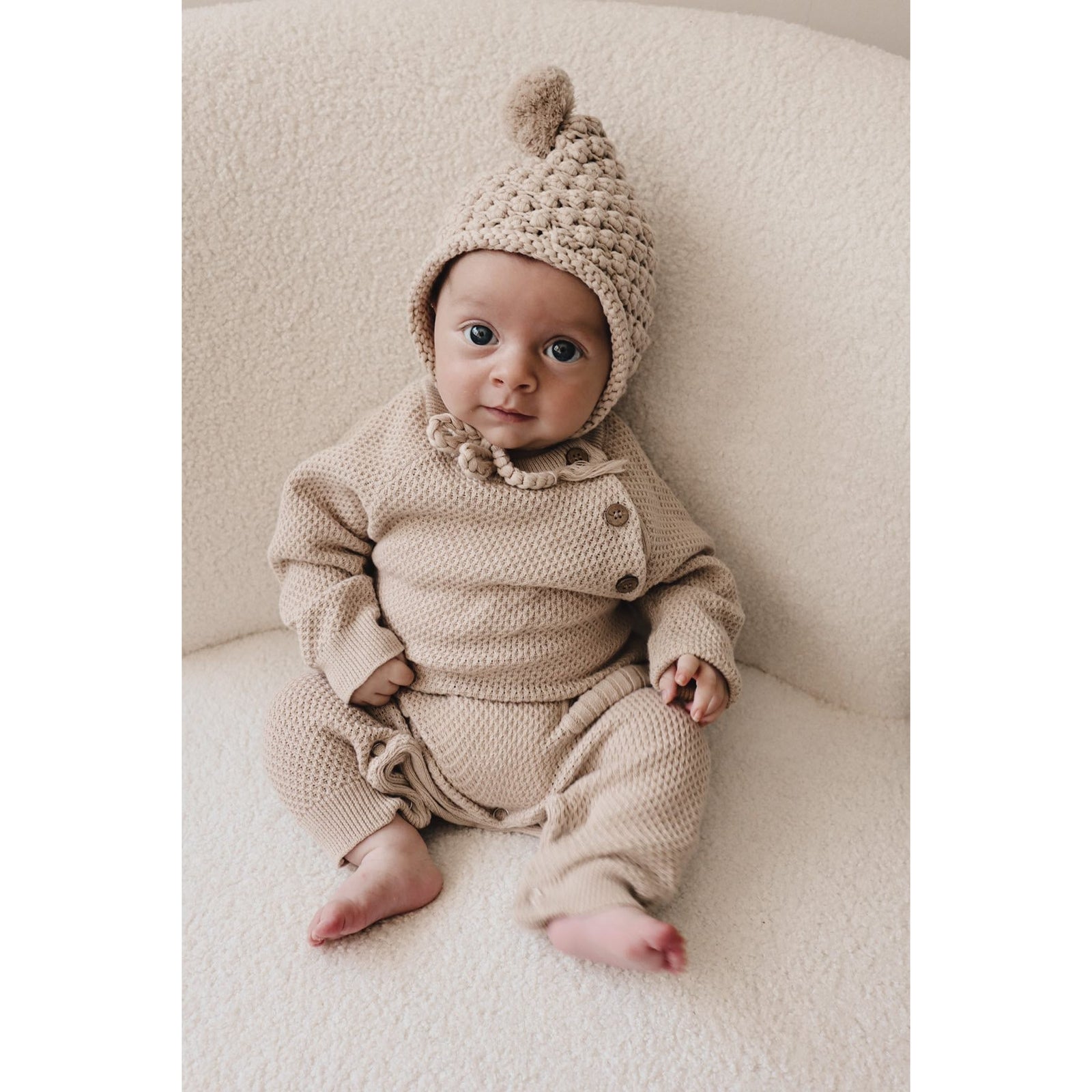 Rib Pocket Jumpsuit - Beige