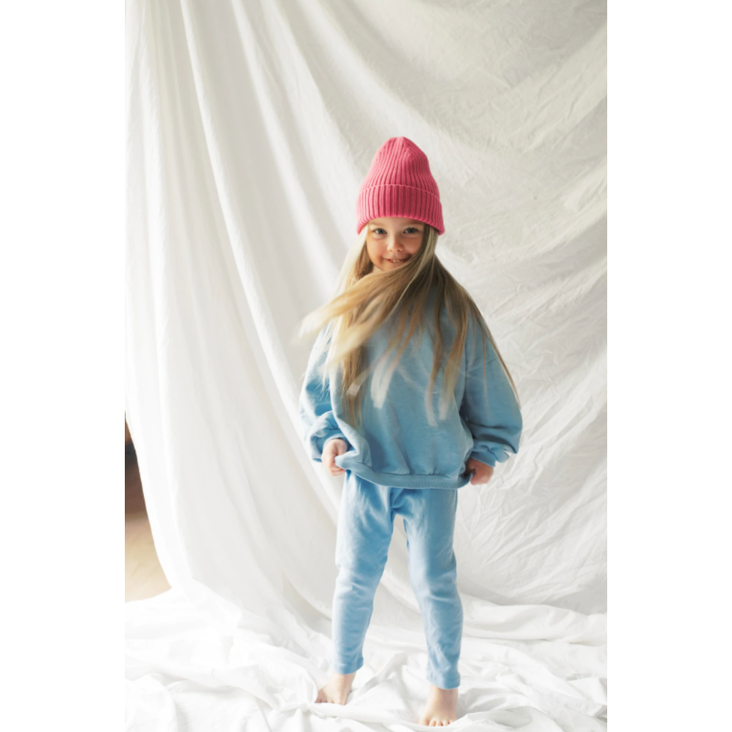 sky blue crewneck lounge set