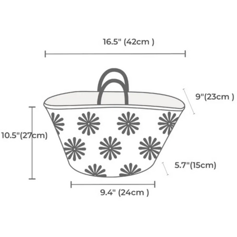 straw bag with daisy flowers