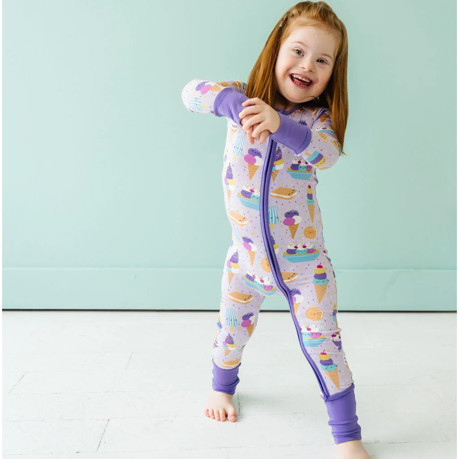 wildberry ice cream bamboo viscose convertible romper/sleeper