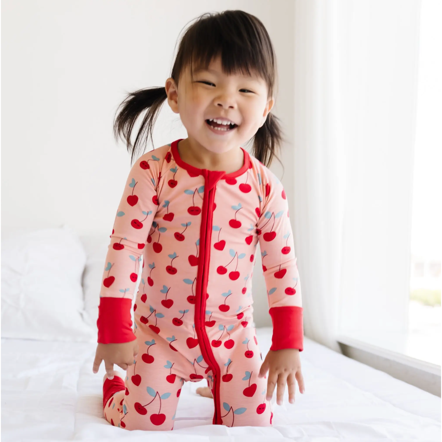 cherry on top bamboo viscose convertible romper/sleeper