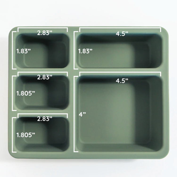 silicone bento box camper sage green