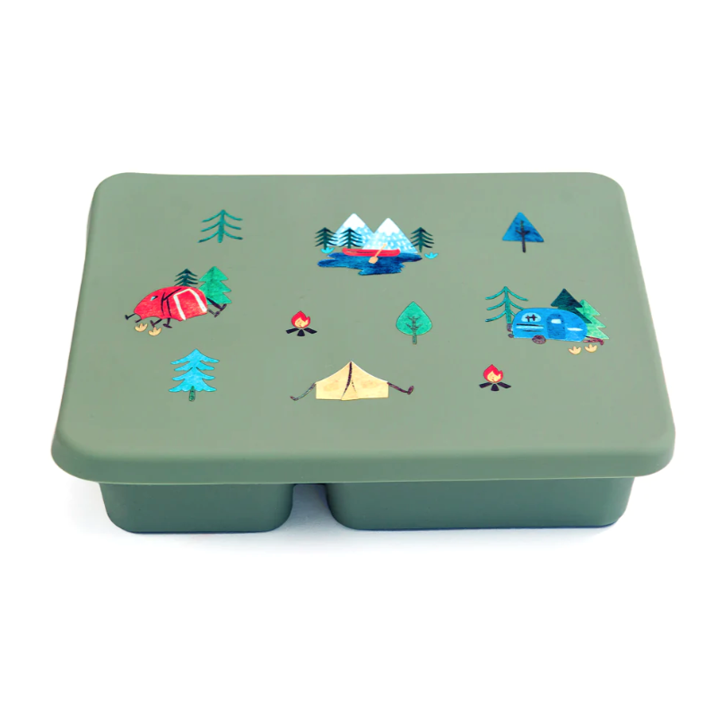 silicone bento box camper sage green