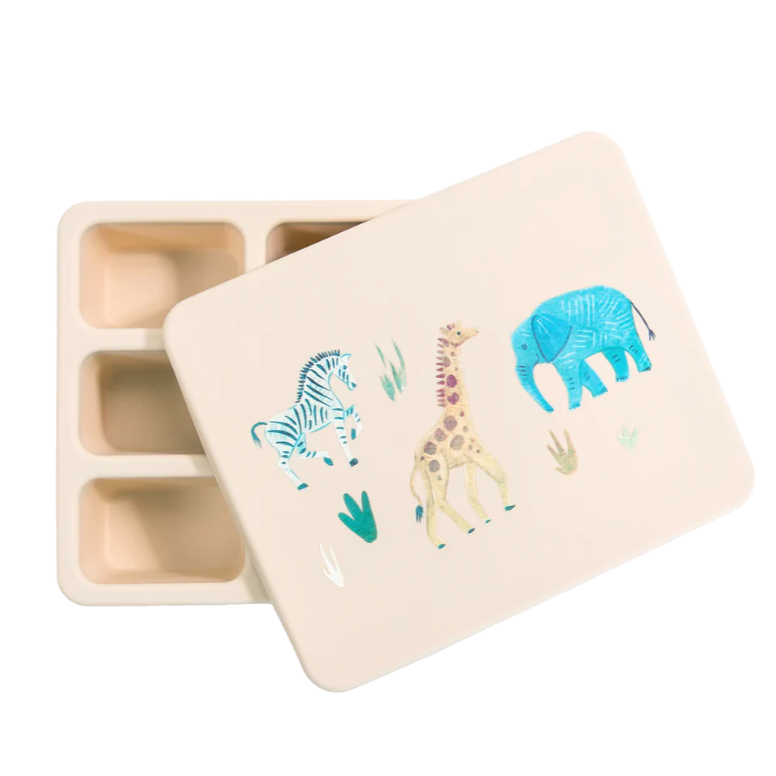 silicone bento box safari in warm cream