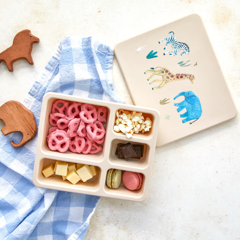 silicone bento box safari in warm cream
