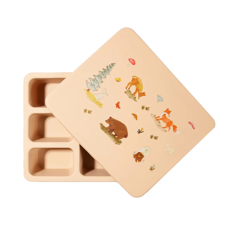 silicone bento box woodland in oat