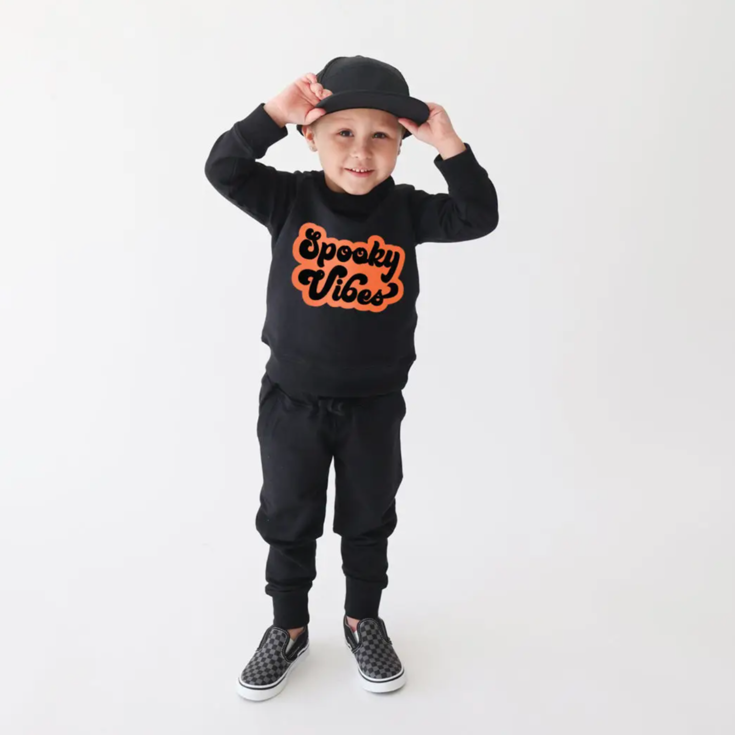 "spooky vibes" halloween raglan sweatshirt