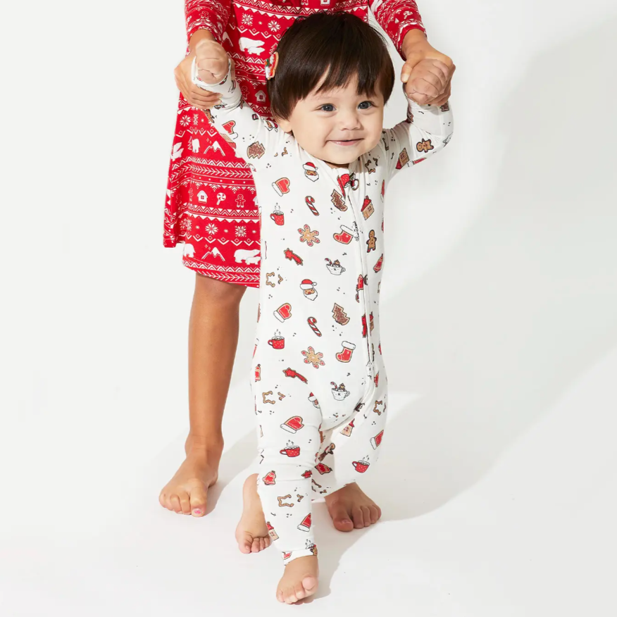 christmas cookies bamboo baby convertible footie pajamas