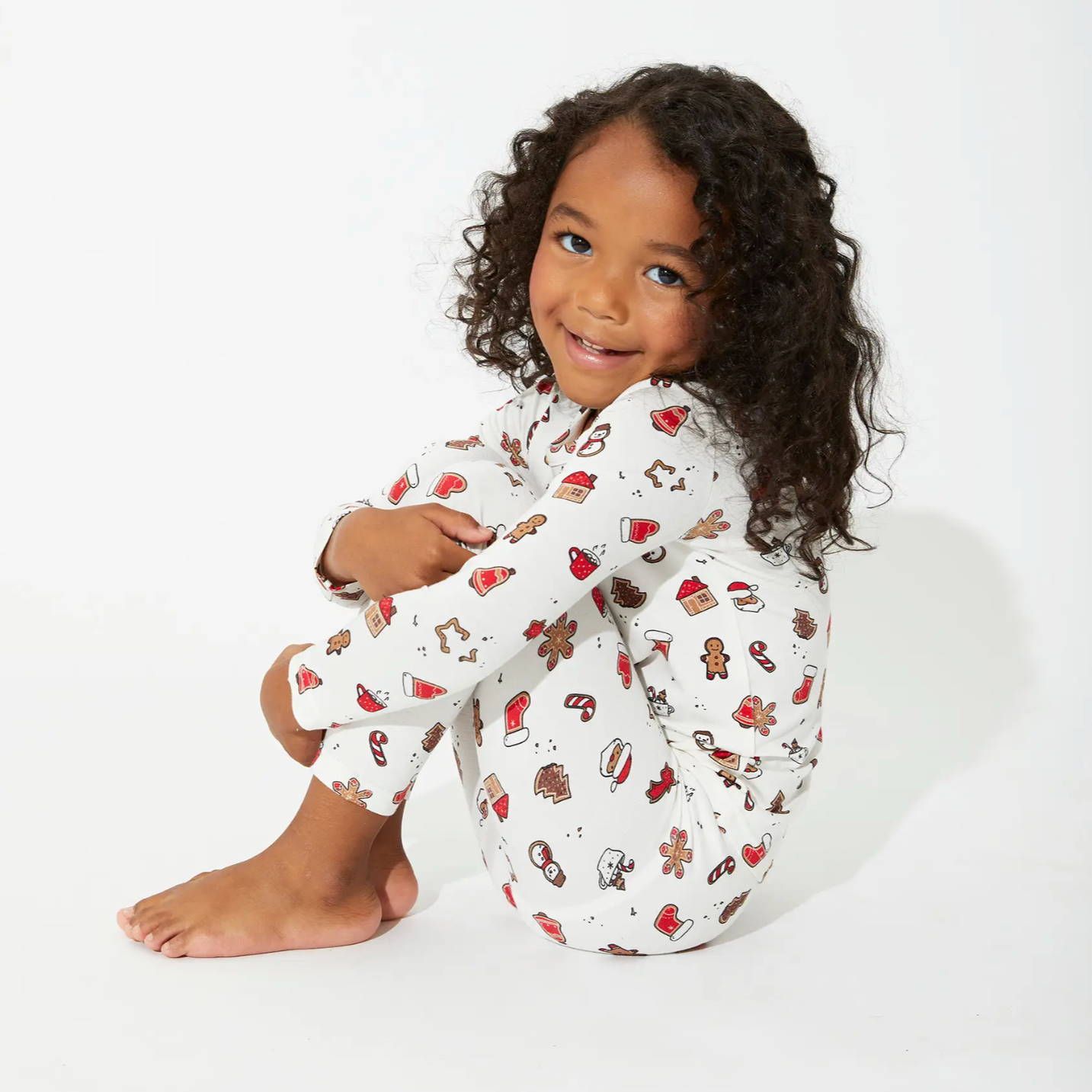 christmas cookies bamboo kids two piece pajamas