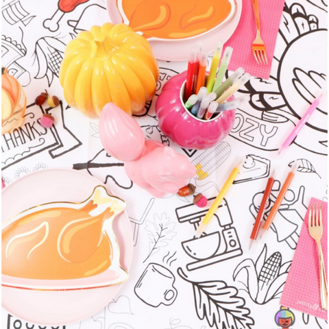thanksgiving coloring collage table cover
